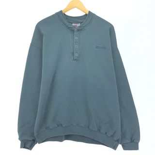 古着 ~90年代 ラッセル Russell HIGH COTTON ヘンリーネック ワンポイントロゴスウェットシャツ トレーナー USA製 メンズL ヴィンテージ  /eaa421715(スウェット)