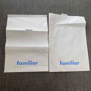 ファミリア　familiar 紙袋　ギフト　包装　プレゼント　ショップ袋　2枚