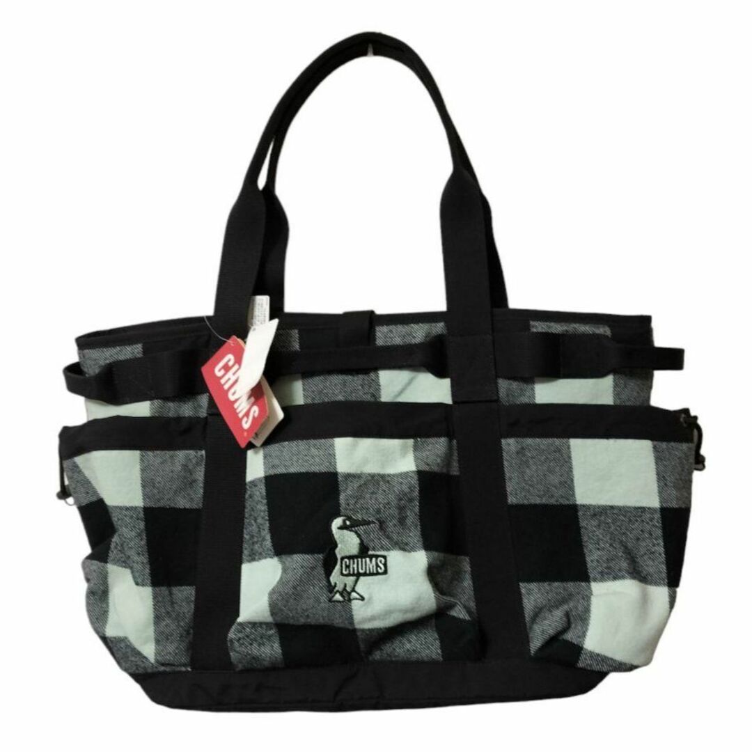 CHUMS(チャムス)の【新品】CHUMS Heavy Nel Tote Bag 白黒チェック柄 レディースのバッグ(トートバッグ)の商品写真