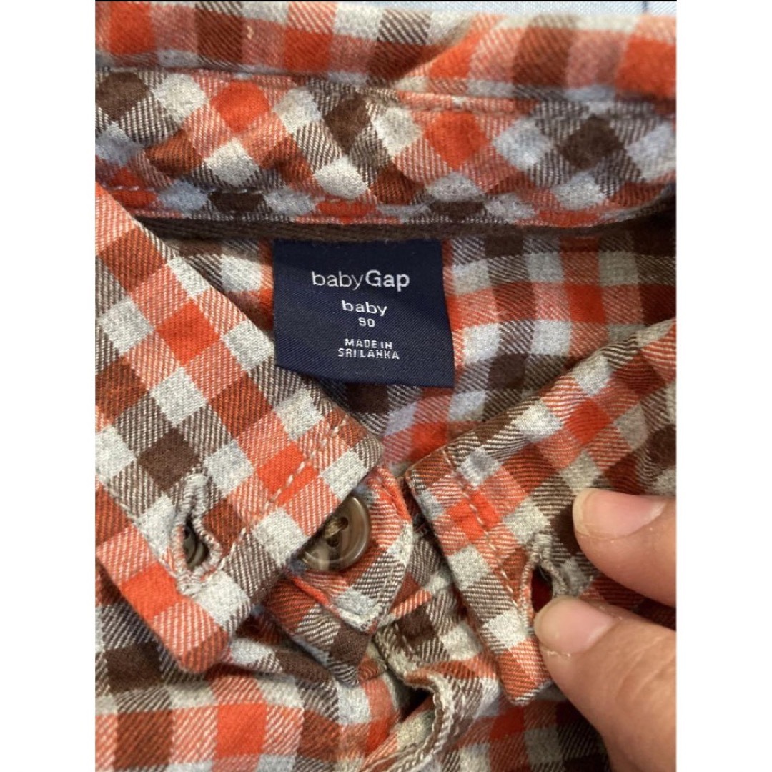 GAP(ギャップ)のGAP コムサ　シャツセット　ネルシャツ　7部丈　長袖　チェック　鳥柄　シンプル キッズ/ベビー/マタニティのキッズ服男の子用(90cm~)(ブラウス)の商品写真