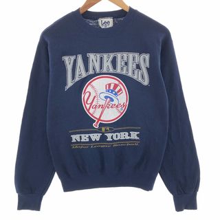 リー(Lee)の古着 90年代 リー Lee MLB NEW YORK YANKEES ニューヨークヤンキース プリントスウェットシャツ トレーナー USA製 メンズL ヴィンテージ /eaa391177(スウェット)