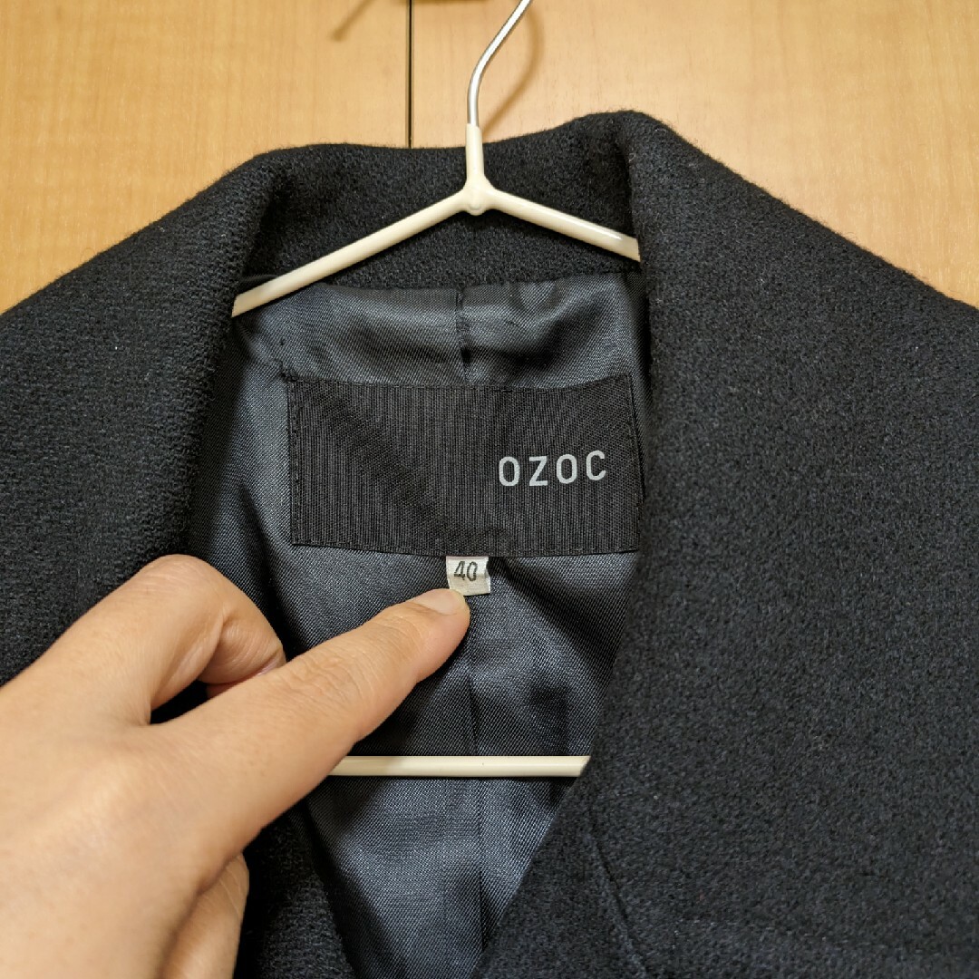 OZOC(オゾック)の【OZOC】ブラックPコート　春コート レディースのジャケット/アウター(ピーコート)の商品写真