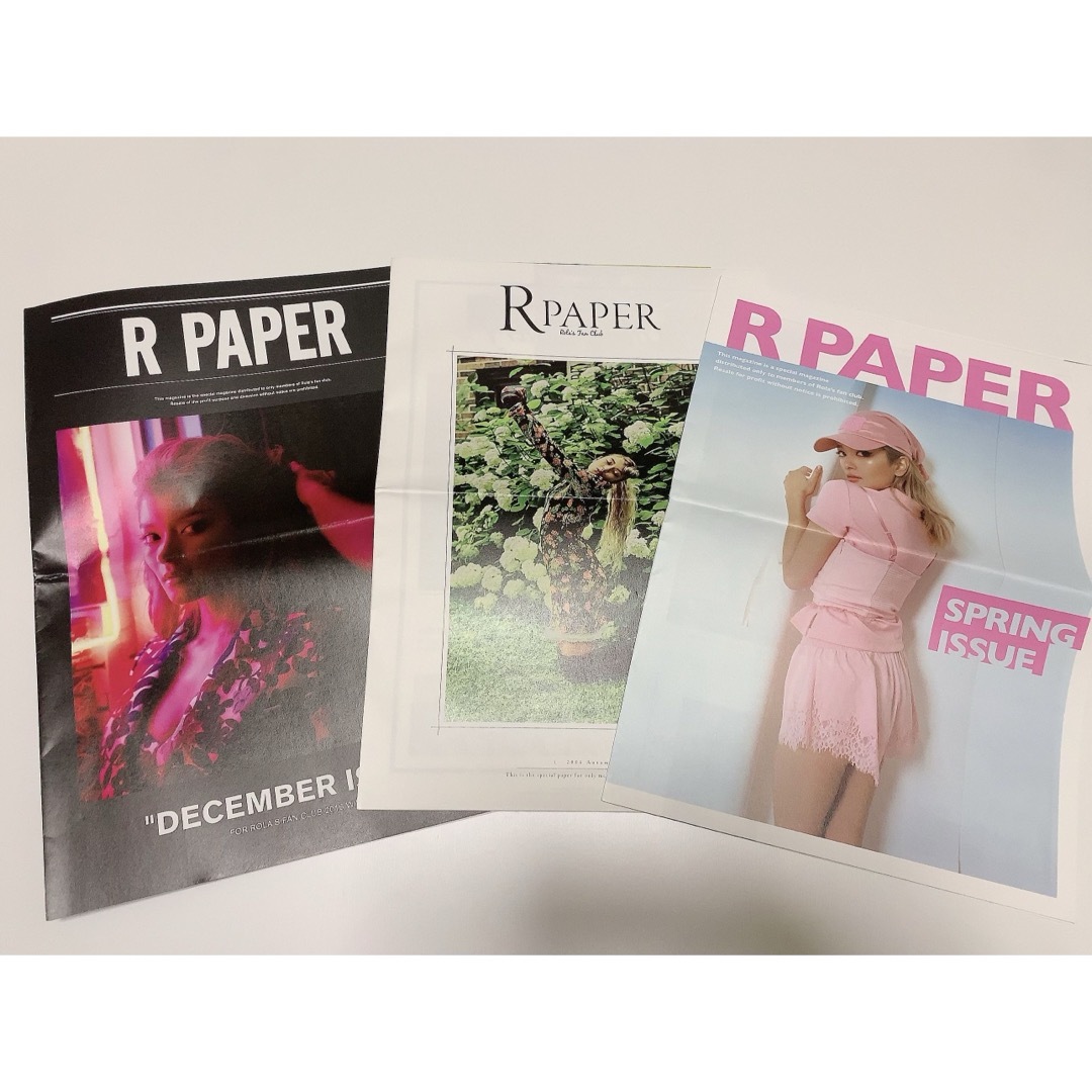 R paper  Rola ファン　ローラペーパー 3枚セット　非売品 エンタメ/ホビーのタレントグッズ(女性タレント)の商品写真