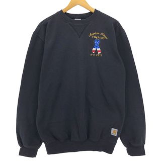 カーハート(carhartt)の古着 カーハート Carhartt バックプリント プリントスウェットシャツ トレーナー メンズS /eaa411014(スウェット)