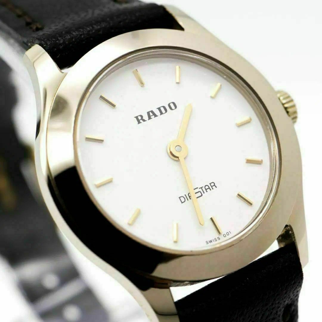 RADO(ラドー)の《美品》RADO DIASTAR 腕時計 ホワイト レディース レザー c レディースのファッション小物(腕時計)の商品写真