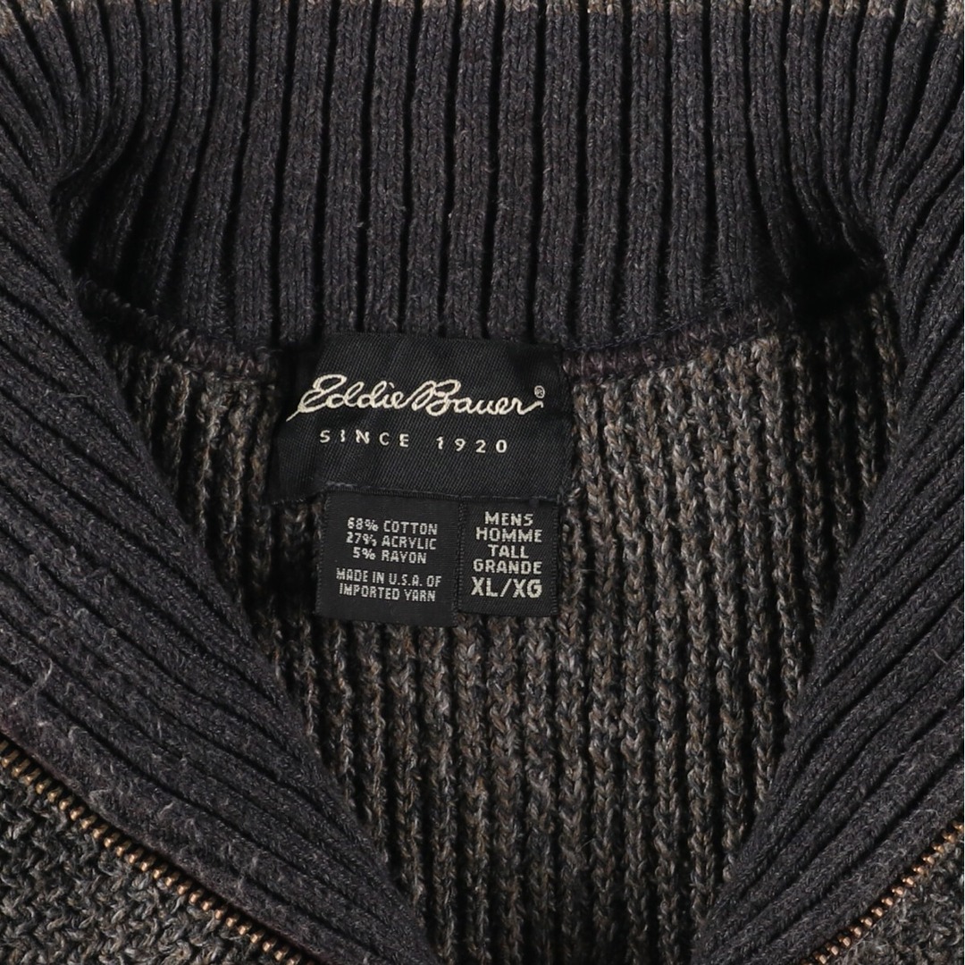 Eddie Bauer(エディーバウアー)の古着 エディーバウアー Eddie Bauer コットンニットハーフジップセーター USA製 メンズXXL /eaa387305 メンズのトップス(ニット/セーター)の商品写真