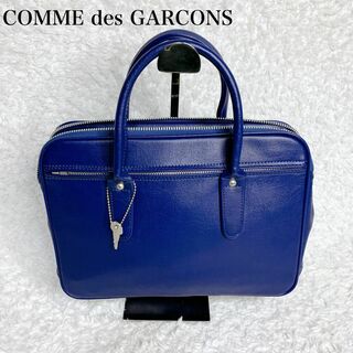 コムデギャルソン(COMME des GARCONS)の極美品　コムデギャルソン　バッグ　ブルー　ジップバッグ　ハンドバッグ(ハンドバッグ)