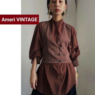 アメリヴィンテージ(Ameri VINTAGE)の新品　アメリヴィンテージ　カンフーシャツ　チャイナボタン　落ち感　希少　茶色(シャツ/ブラウス(長袖/七分))