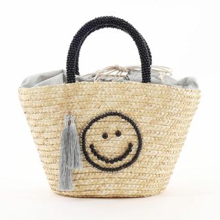 COOCO - ❤【COOCO】SMILEY　ビーズハンドルxパール刺繍カゴバッグ