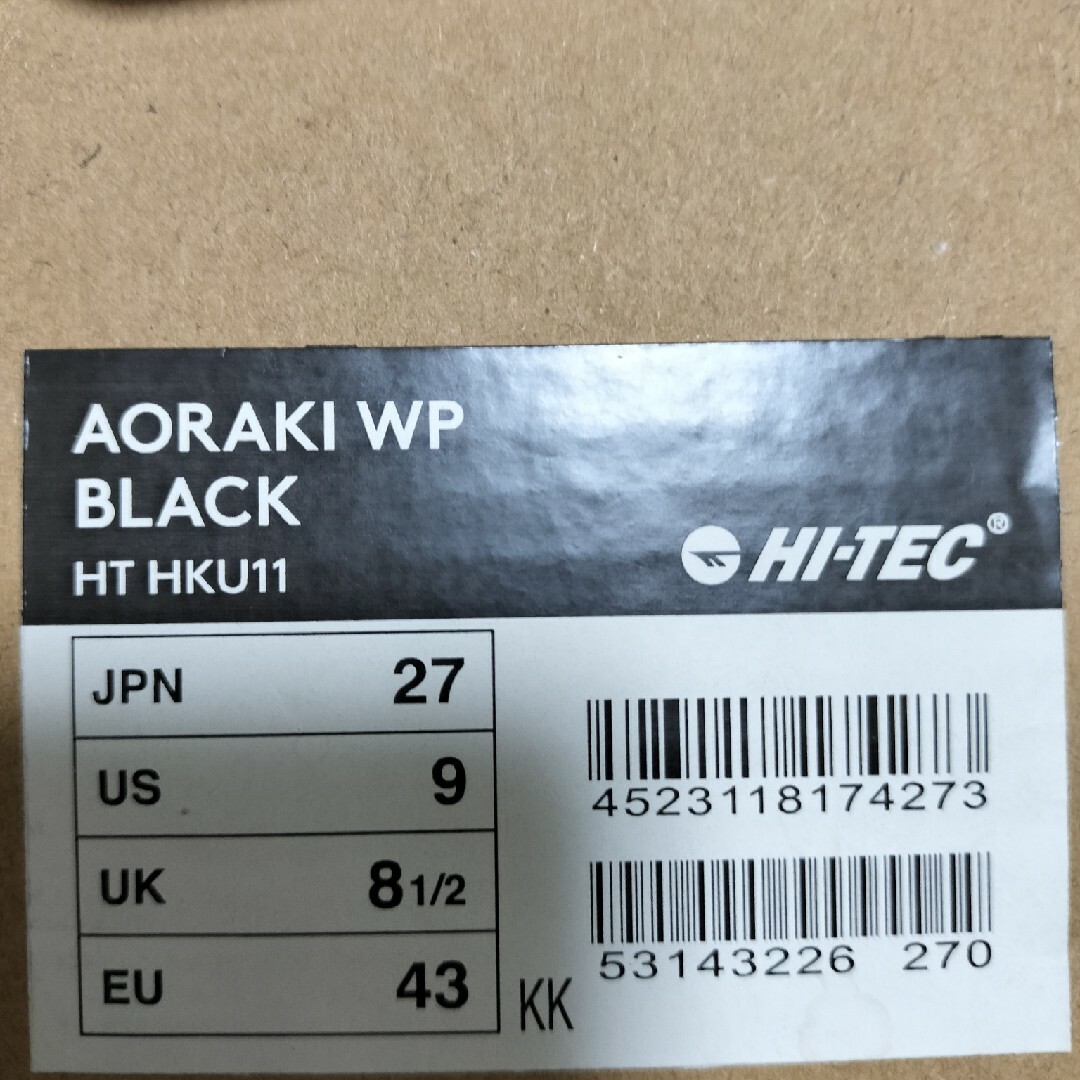 HI-TEC(ハイテック)のHI-TEC(ハイテック)AORAKI WP BLACK 27cm メンズの靴/シューズ(スニーカー)の商品写真