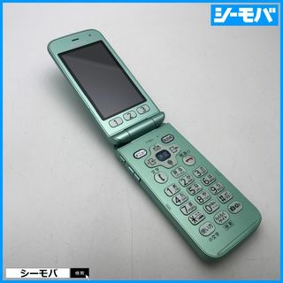 フジツウ(富士通)の1057 ガラケー らくらくホン F-02J 上美品 ドコモ グリーン(携帯電話本体)