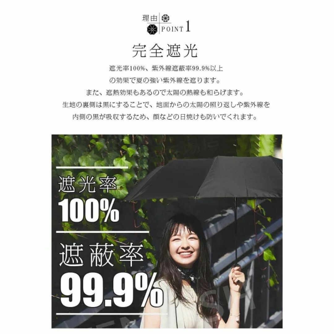 お特品！！日傘 折りたたみ傘 24本骨 完全遮光 晴雨兼用　ホワイトデー レディースのファッション小物(傘)の商品写真