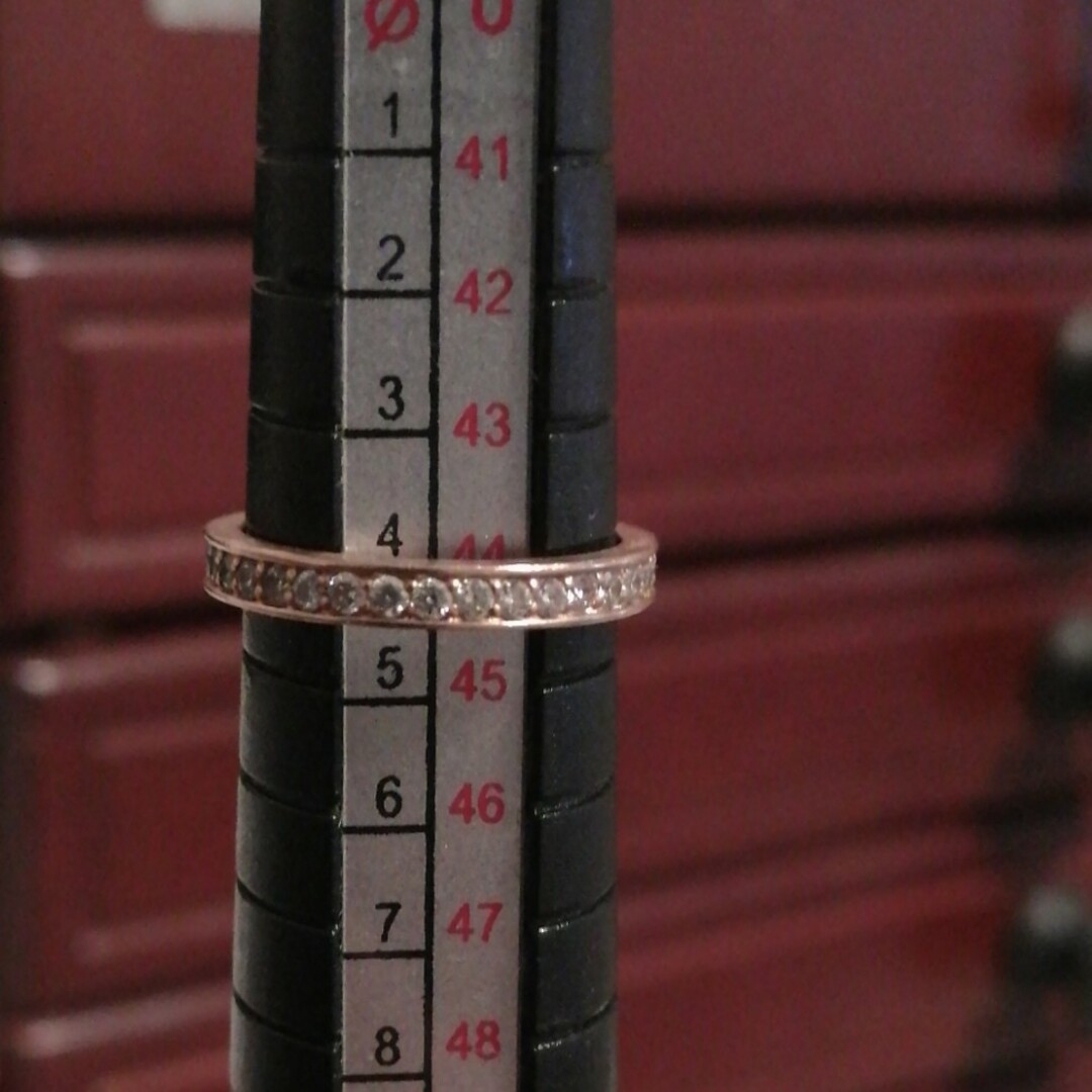 K10PG　ダイヤモンドフルエタニティ　ピンキーリング　4号 レディースのアクセサリー(リング(指輪))の商品写真