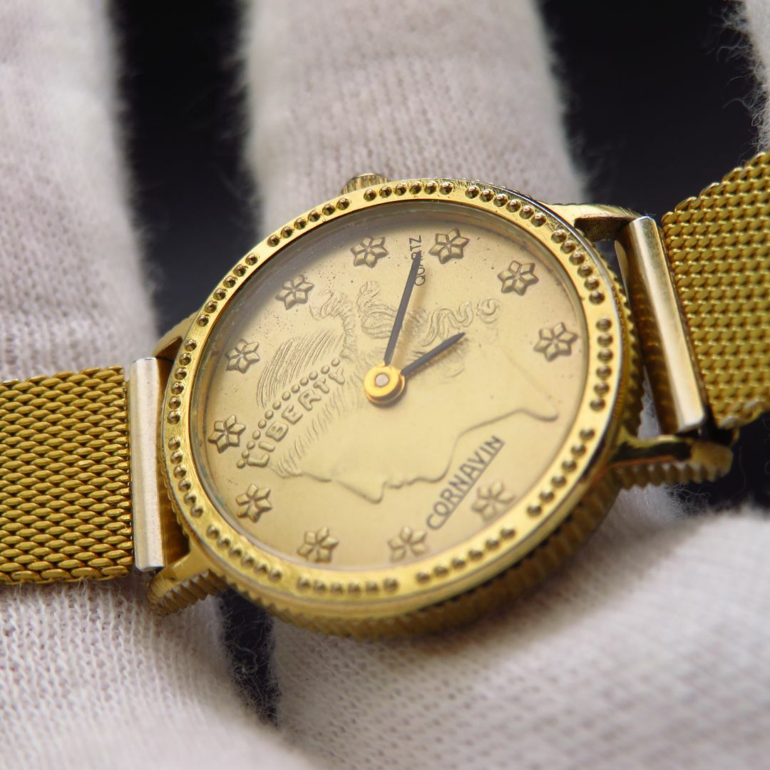 CORNAVIN コインウォッチ LIBERTY ゴールド 腕時計 レディースのファッション小物(腕時計)の商品写真