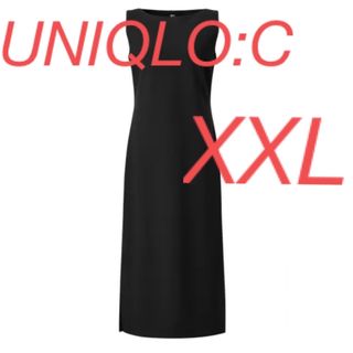 ユニクロ(UNIQLO)のUNIQLO:C ユニクロc クレープジャージーワンピース XXL／黒(ロングワンピース/マキシワンピース)