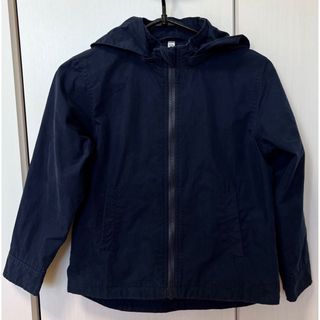 MUJI (無印良品) - 無印良品 キッズ ネイビー ジャンパー 130 上着 アウター フード used