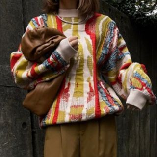 アメリヴィンテージ(Ameri VINTAGE)のｱﾒﾘｳﾞｨﾝﾃｰｼﾞUND MARBLE JACQUARD KNIT(ニット/セーター)