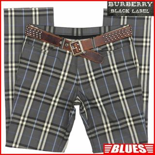 バーバリーブラックレーベル(BURBERRY BLACK LABEL)の廃盤 バーバリーブラックレーベル ノバチェック パンツ 82 グレー JJ811(スラックス)