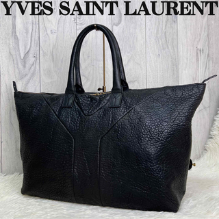 Yves Saint Laurent - 人気♡デカロゴ♡オールレザー♡イヴ･サンローラン レザー ボストンバッグ