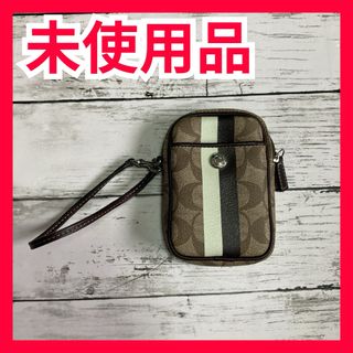 COACH - coachコーチ　ポーチ　シガレット　ケース　デジカメ　小物　ブラウン　茶　ロゴ