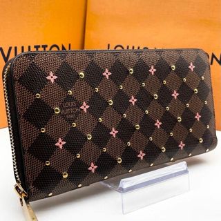 ルイヴィトン(LOUIS VUITTON)のルイヴィトン ダミエ エベヌ スタッズ ジッピーウォレット 長財布(財布)