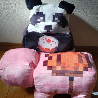 マインクラフト(Minecraft)のマイクラぬいぐるみ　パンダ&ブタ(キャラクターグッズ)