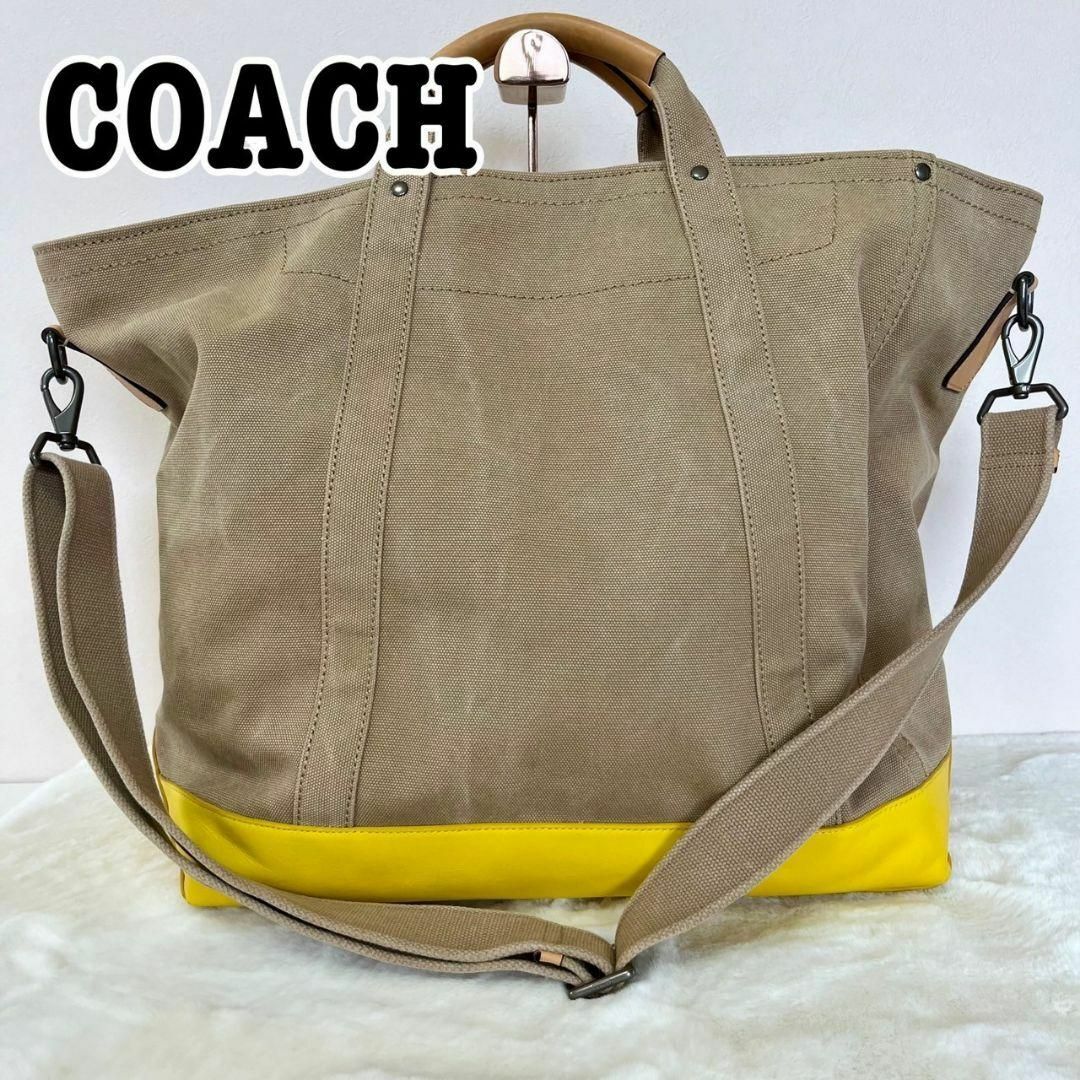 COACH ウォッシュドキャンバス 2way トートバッグ ベージュ　70688