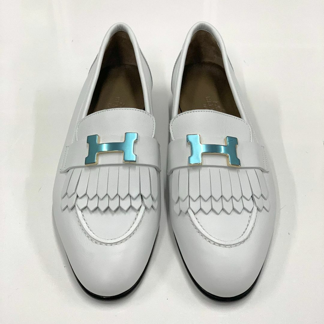8817 未使用 エルメス ロワイヤル レザー H金具 フリンジ ローファー 8817 未使用 エルメス ロワイヤル レザー H金具 フリンジ ローファー
