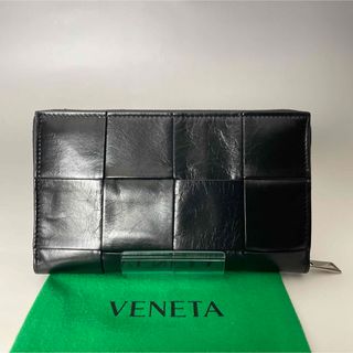 ボッテガヴェネタ(Bottega Veneta)のBottega Veneta 美品 黒 長財布 カセット マキシイントレチャート(長財布)