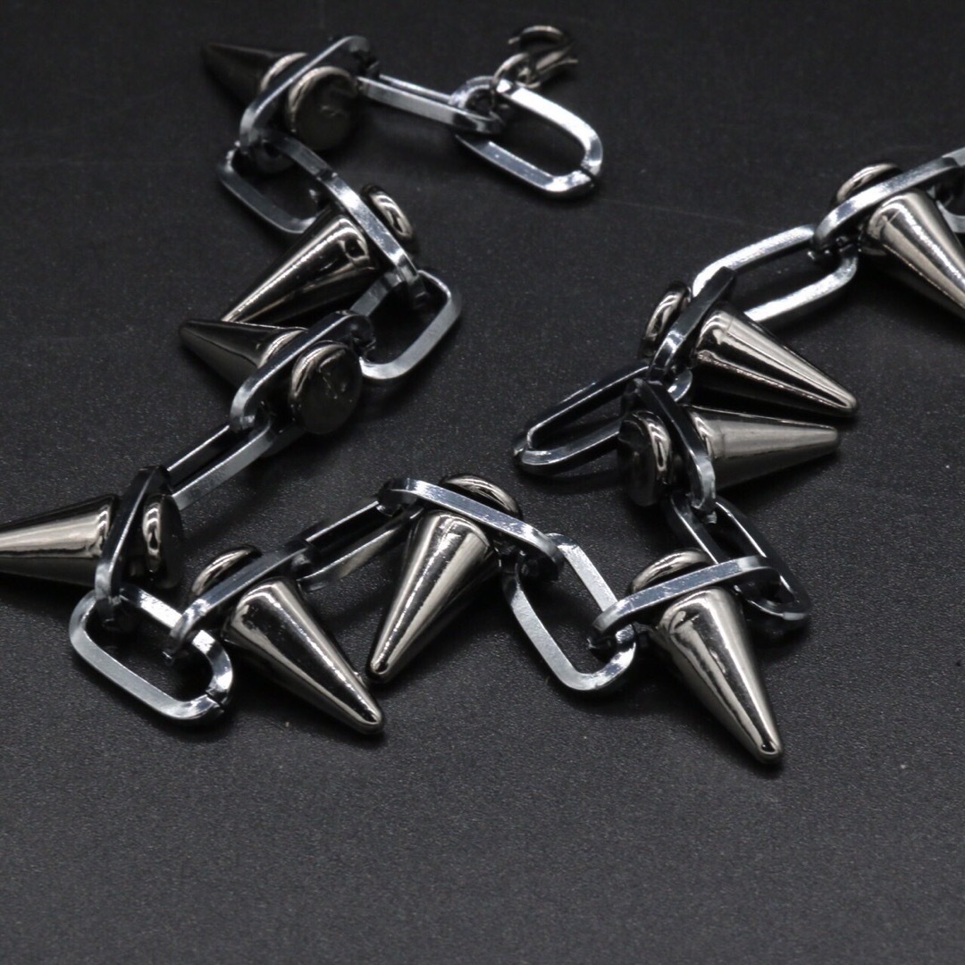 トゲトゲ スパイク ネックレス ロック パンク 地雷系 チョーカー　ブラック メンズのアクセサリー(ネックレス)の商品写真