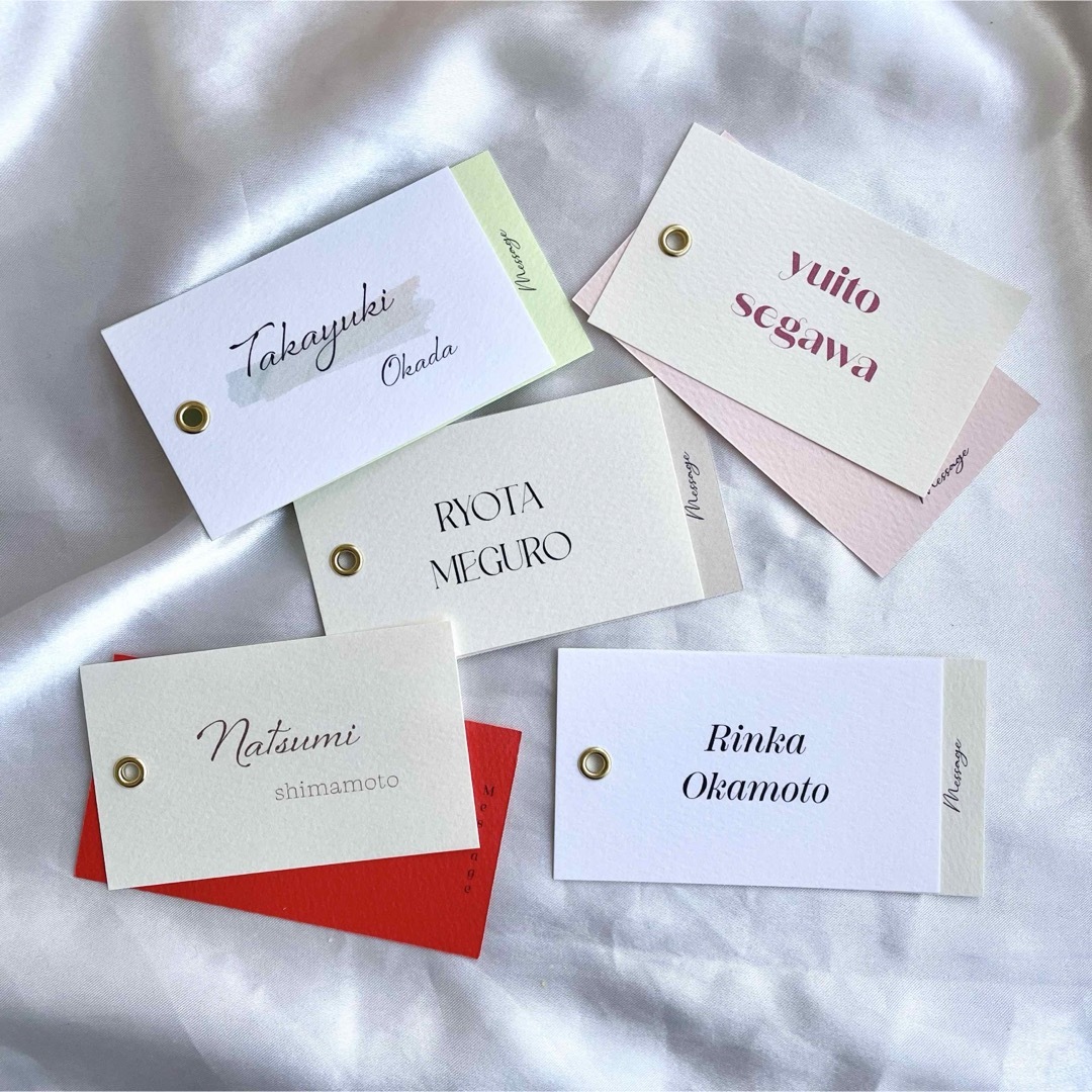 席札　結婚式　ウェディング　メッセージカード付き ハンドメイドのウェディング(その他)の商品写真