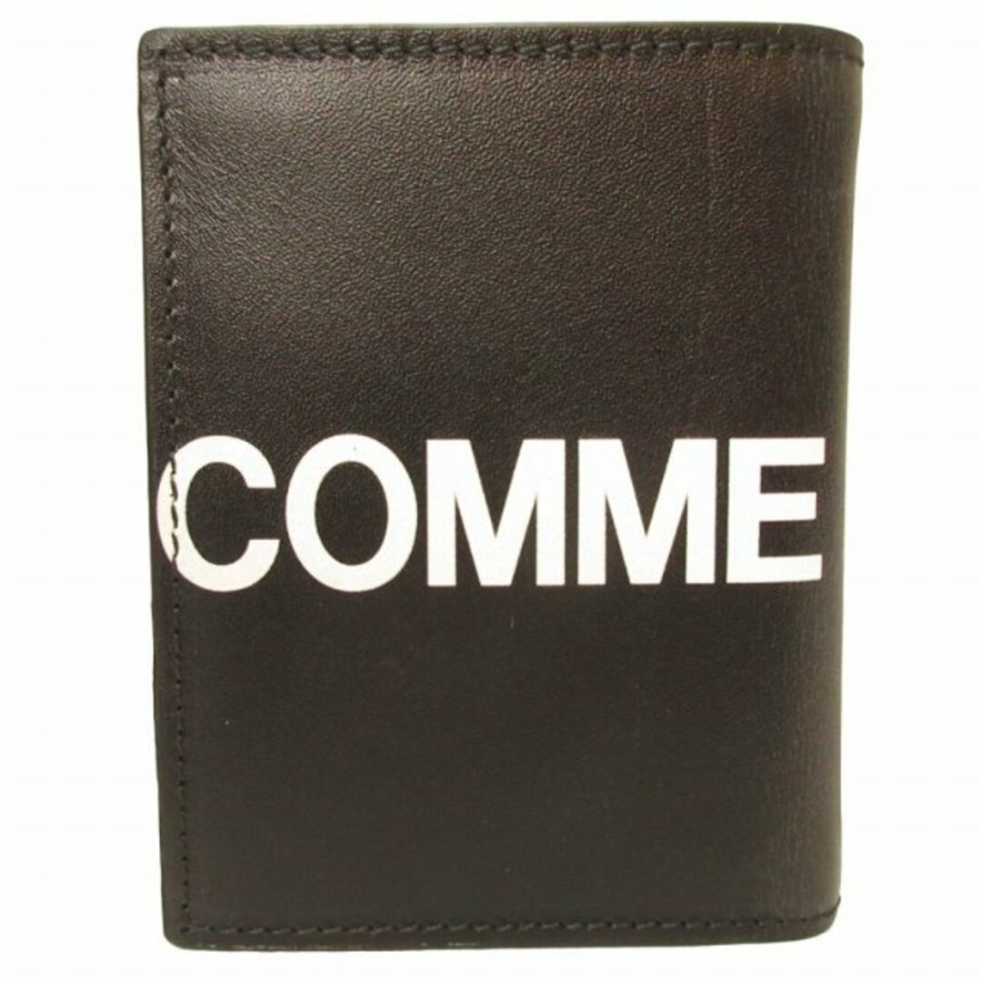 COMME des GARCONS(コムデギャルソン)のコムデギャルソン 二つ折り財布 CDG WALLET ロゴプリント レザー 黒 メンズのファッション小物(折り財布)の商品写真