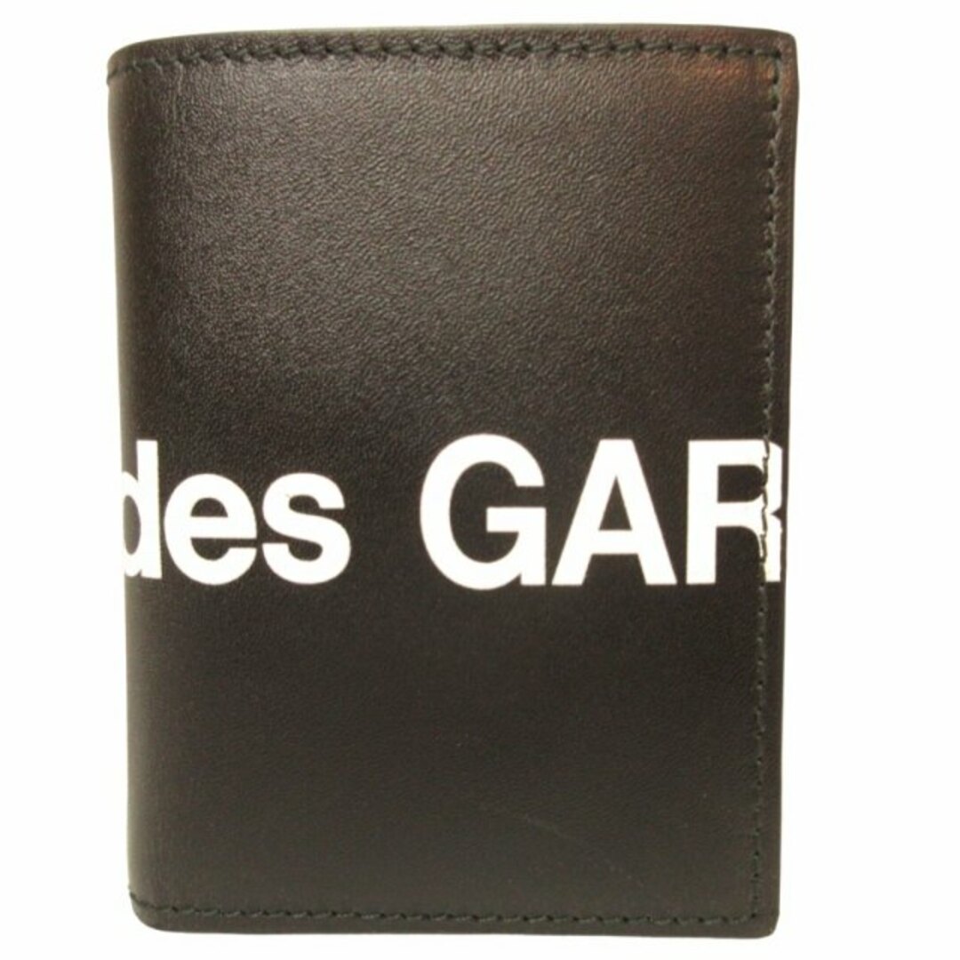 COMME des GARCONS(コムデギャルソン)のコムデギャルソン 二つ折り財布 CDG WALLET ロゴプリント レザー 黒 メンズのファッション小物(折り財布)の商品写真