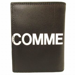 コムデギャルソン 二つ折り財布 CDG WALLET ロゴプリント レザー 黒