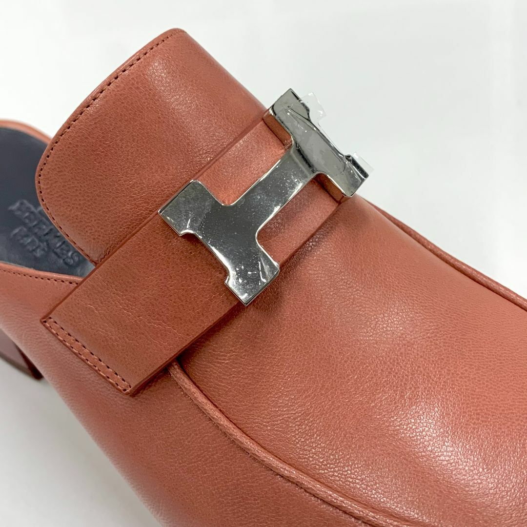 Hermes(エルメス)の8563 未使用 エルメス パラディ レザー H金具 サンダル ミュール ピンク レディースの靴/シューズ(サンダル)の商品写真