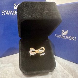 スワロフスキー(SWAROVSKI)のSWAROVSKI  Lifelong Bow ピンクゴールドりぼんリング(リング(指輪))