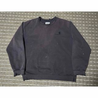 カーハート(carhartt)の雰囲気抜群 carhartt スウェット サンフェード　ボロ boro BLK(スウェット)