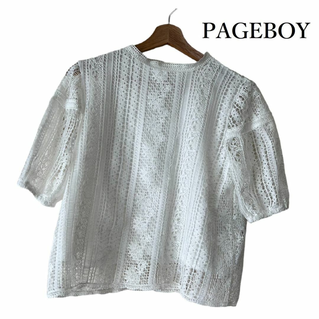 PAGEBOY(ページボーイ)のPAGEBOY☆刺繍トップス　フリーサイズ レディースのトップス(カットソー(半袖/袖なし))の商品写真