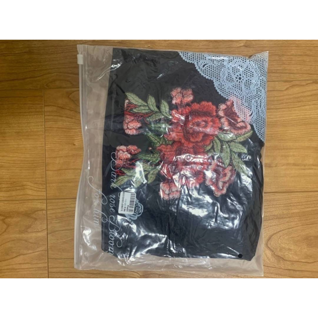 薔薇　刺繍　ベビードール　Tバック　ショーツ付き　シースルー　バラ　セクシー　 レディースの下着/アンダーウェア(ブラ&ショーツセット)の商品写真