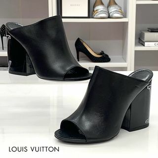 ルイヴィトン(LOUIS VUITTON)の8139 ヴィトン トップモストライン レザー LVロゴヒール サンダル(サンダル)