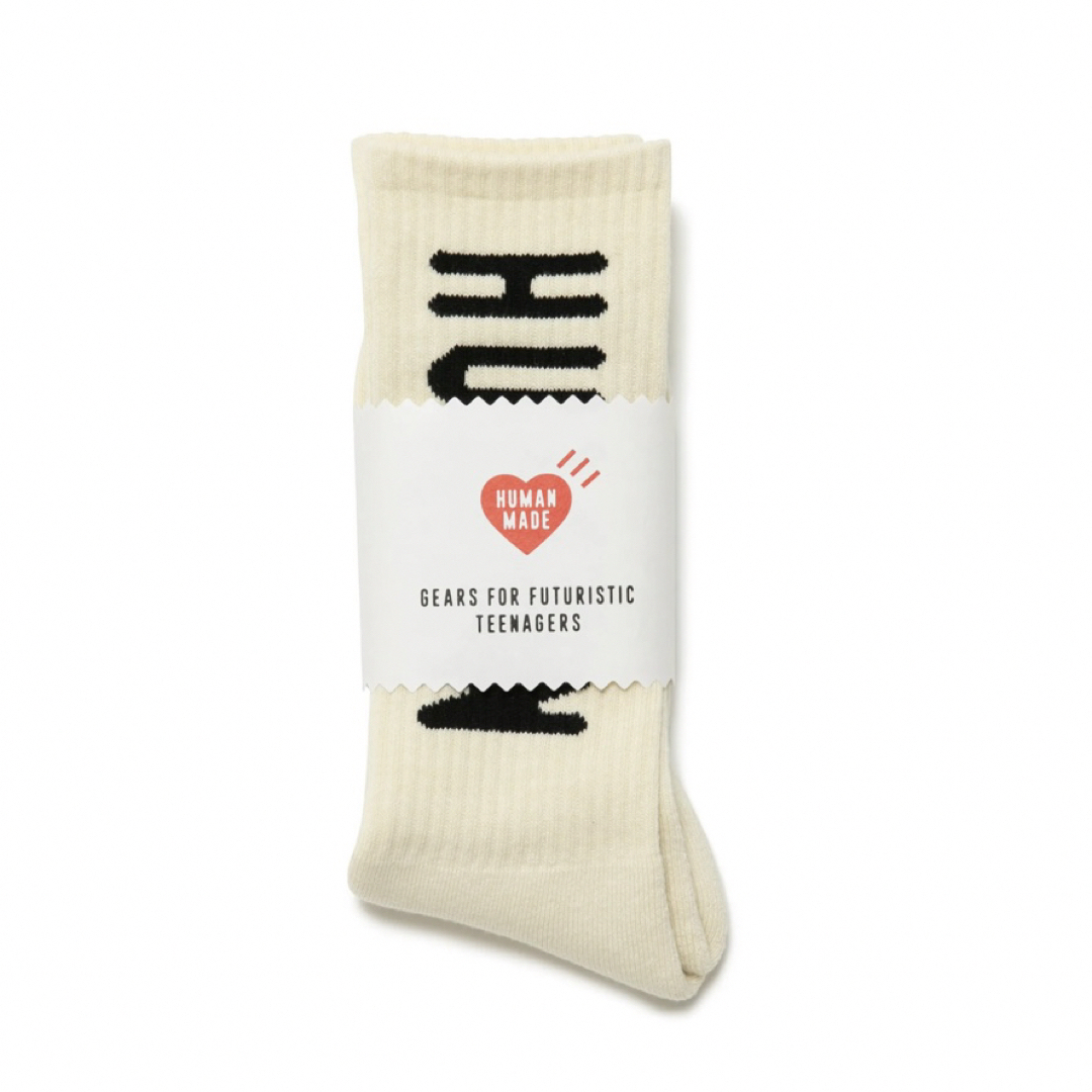 HUMAN MADE(ヒューマンメイド)のHUMAN MADE HM Logo Socks "White" メンズのレッグウェア(ソックス)の商品写真