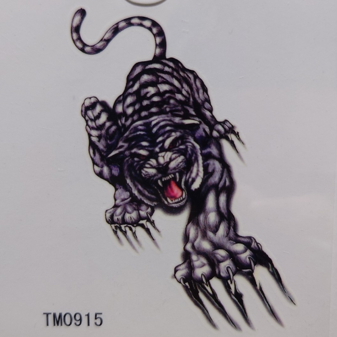 タトゥーシール ワンポイント ホワイトタイガー 猛虎 白虎 寅 猛獣 モンスター エンタメ/ホビーのコスプレ(アクセサリー)の商品写真