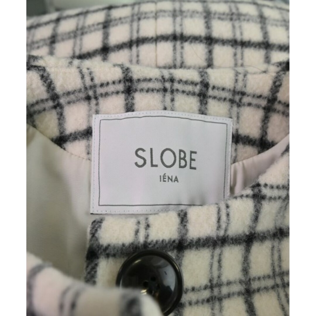 SLOBE IENA(スローブイエナ)のSLOBE IENA コート（その他） 38(M位) 白x黒(チェック) 【古着】【中古】 レディースのジャケット/アウター(その他)の商品写真