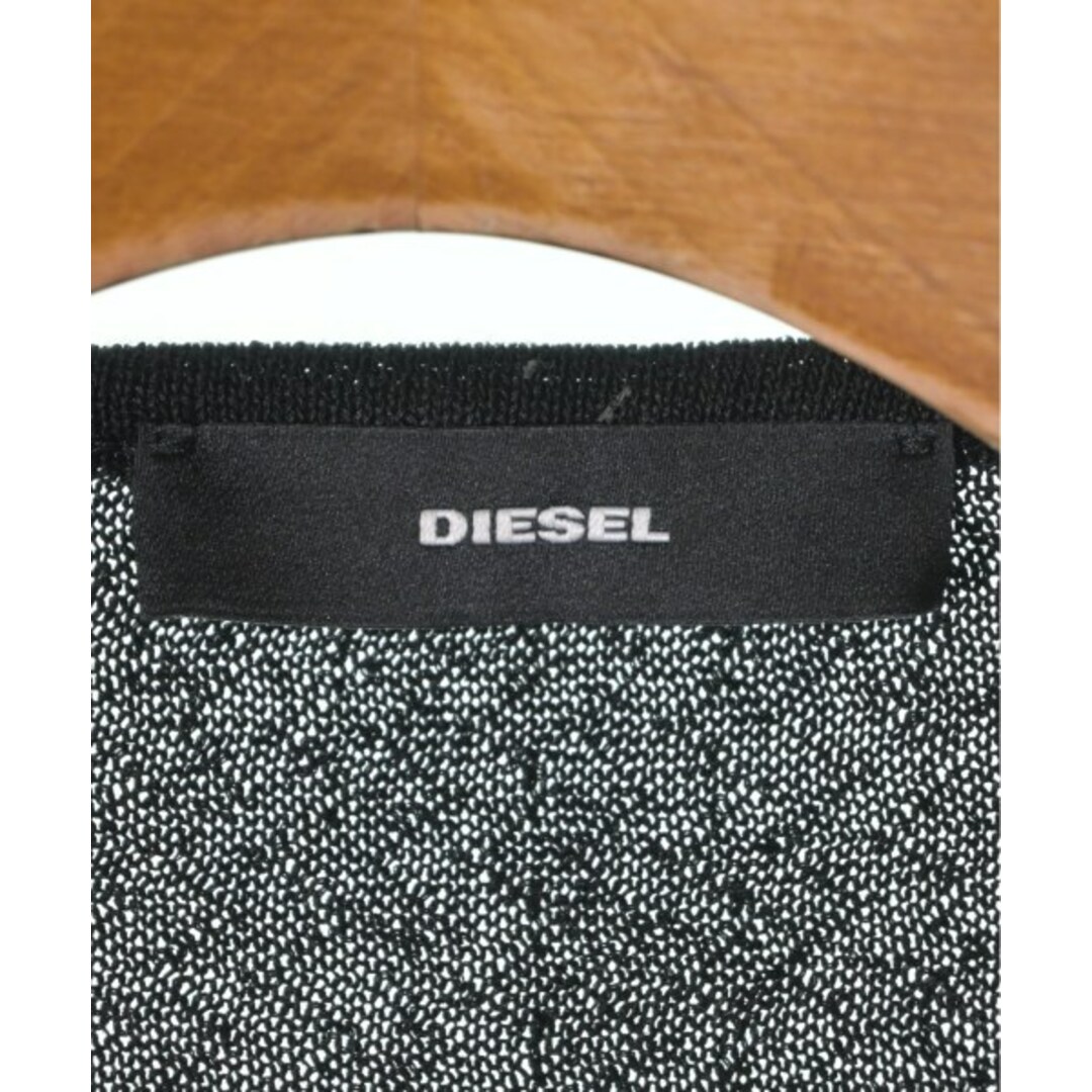 DIESEL(ディーゼル)のDIESEL ディーゼル カーディガン XS 黒x白xグレー 【古着】【中古】 レディースのトップス(カーディガン)の商品写真