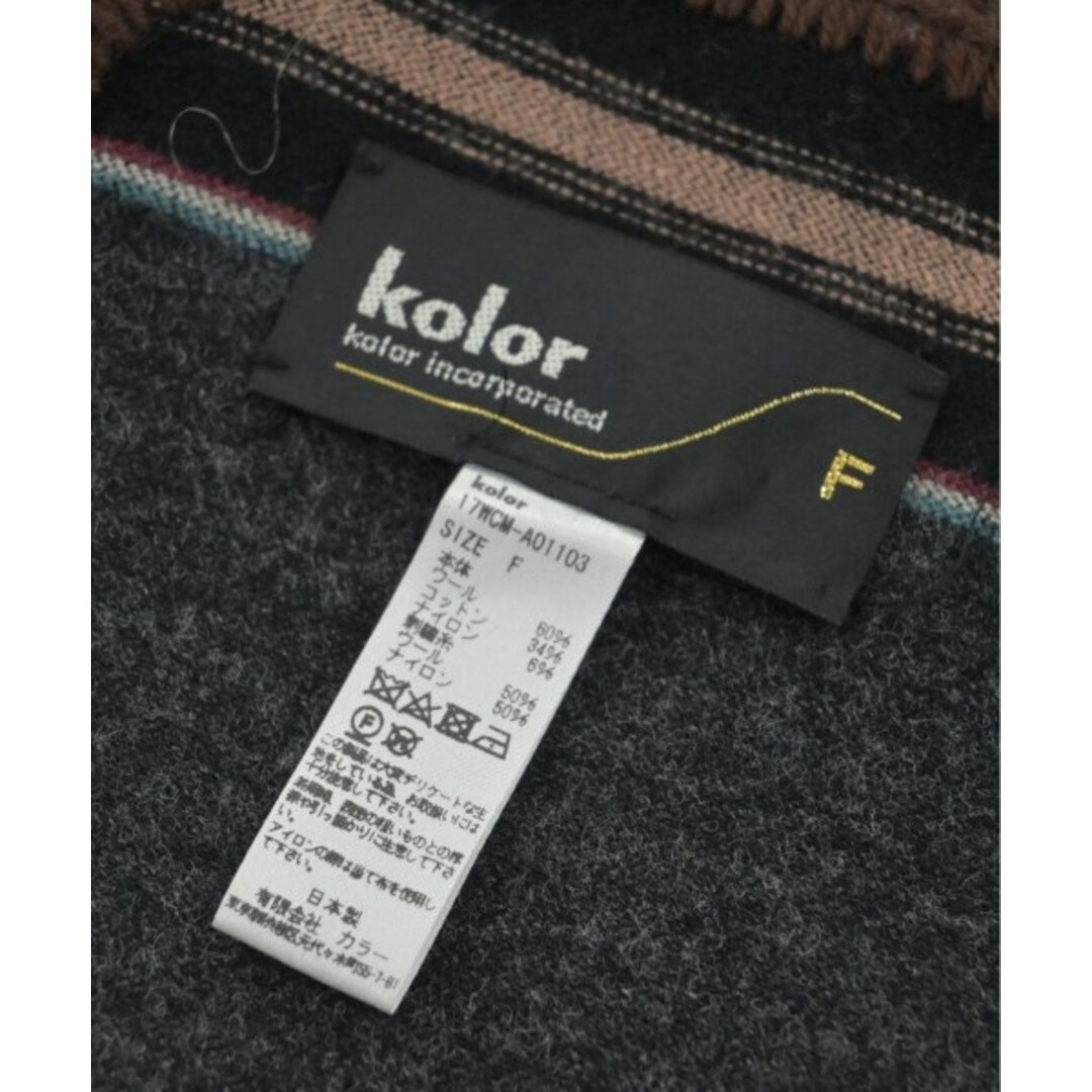 kolor(カラー)のkolor カラー マフラー - チャコールグレーx青緑系xエンジ等 【古着】【中古】 メンズのファッション小物(マフラー)の商品写真