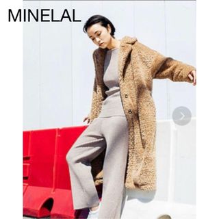 MINELAL - ミネラル MINELAL ファーコート フェイクファー ロング ベージュ