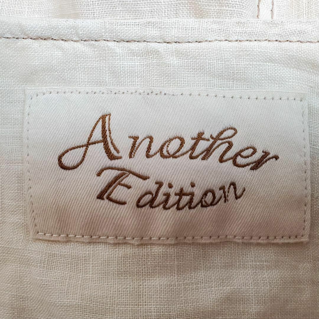 ANOTHER EDITION(アナザーエディション)のAnother Edition 麻100%ノーカラージャケット ベージュ 刺繍 その他のその他(その他)の商品写真