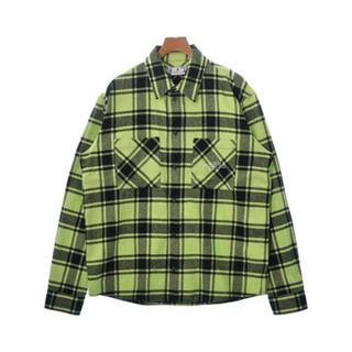 オフホワイト(OFF-WHITE)のOFF-WHITE オフホワイト カジュアルシャツ XXL 黄緑x黒(チェック) 【古着】【中古】(シャツ)