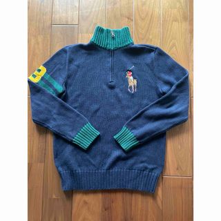 ポロラルフローレン(POLO RALPH LAUREN)のPOLO RALPH LAUREN  コットン セーター ハーフジップ ネイビー(ニット)