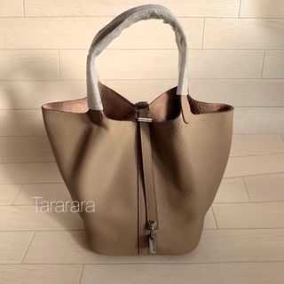 ●leather bucket bag ライトブラウンM●本革(トートバッグ)